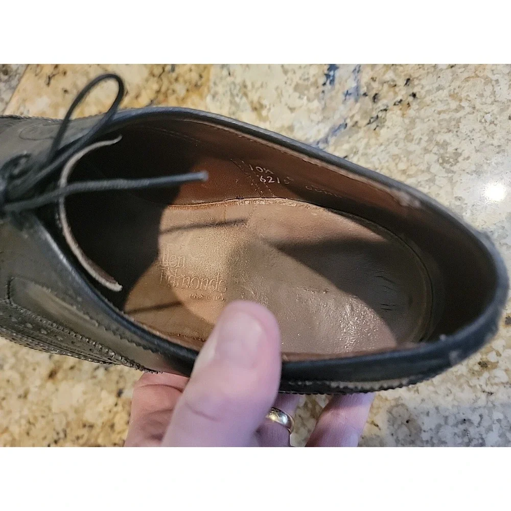 Allen Edmonds McAllister Brogue Wingtip Black Oxfords Size 10.5 C Narow USA 6215